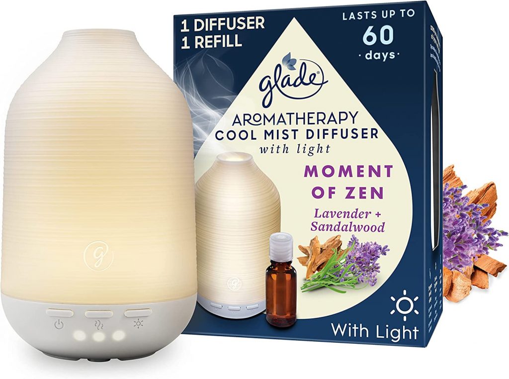 Glade Essential Oil Diffuser Holder & Refill, Cool Mist Aromatherapy Diffuser & Air Freshener for Home, Moment of Zen with Lavender & Sandalwood Scent, 17.4ml 

Parents' Day