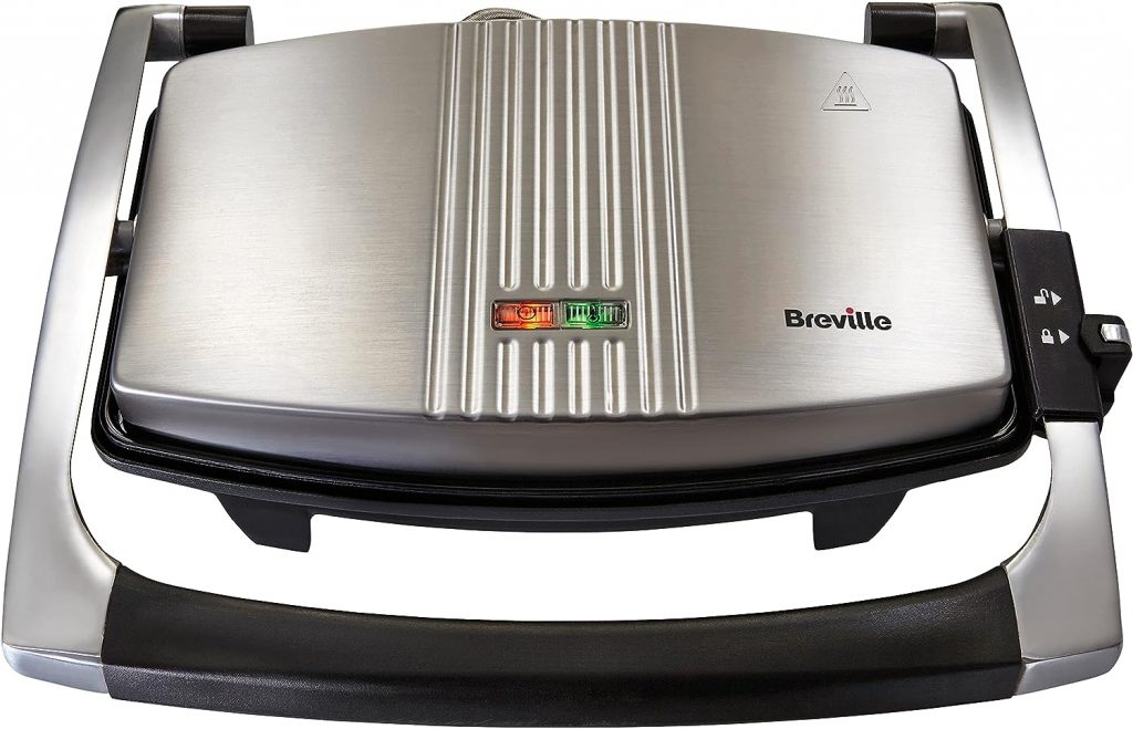 Breville Sandwich/Panini Press & Toastie Maker | 3-Slice | Non-stick-coated aluminium plates | Stainless Steel [VST025]  

Kitchen Appliances